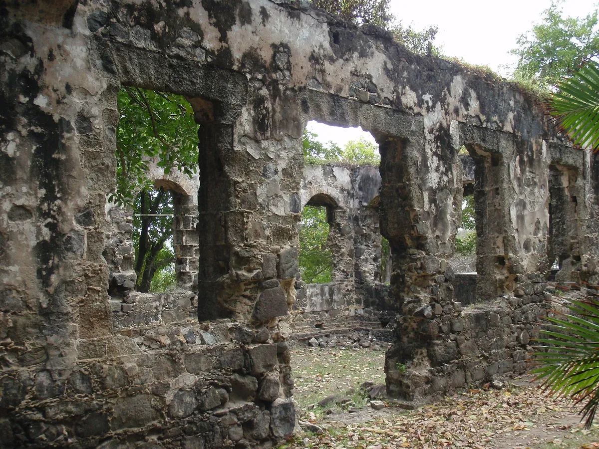 Fort Rodney ruins and coastline on Pigeon Island National Landmark, Saint Lucia
